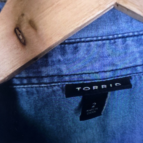 Light Indigo Denim Button-Down Shirt - Picture 6 of 7